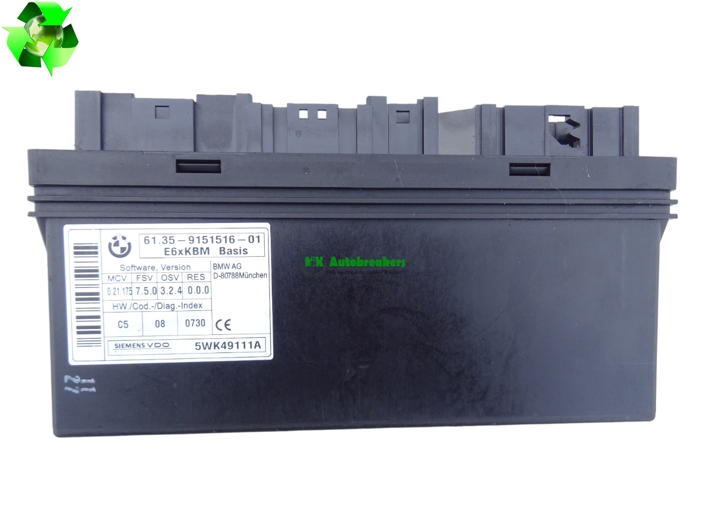 BMW 6 Series E63 Body Control Module 9151516 Genuine 2008