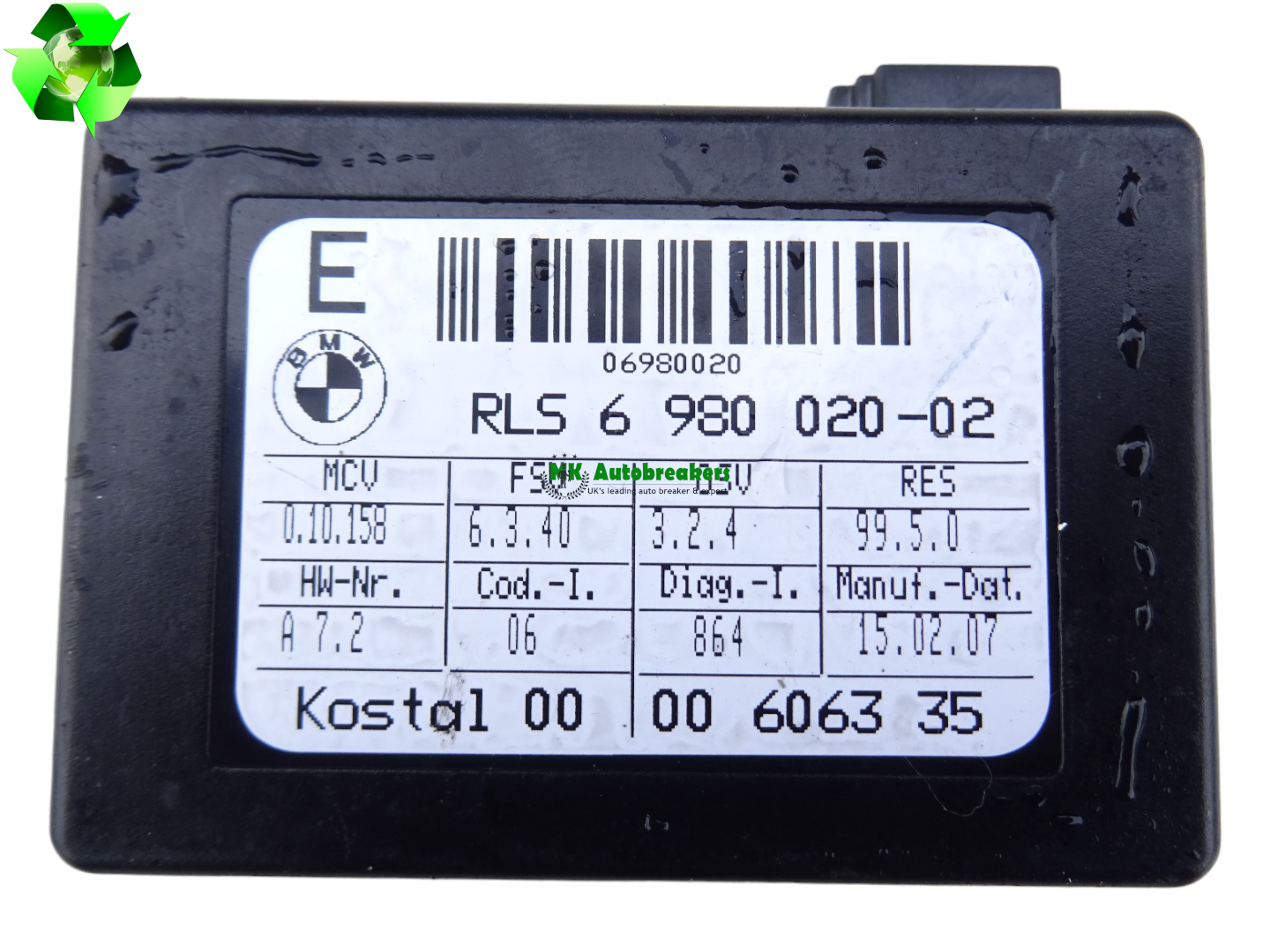 BMW 6 Series Rain and Light Sensor 6980020 Genuine 2008