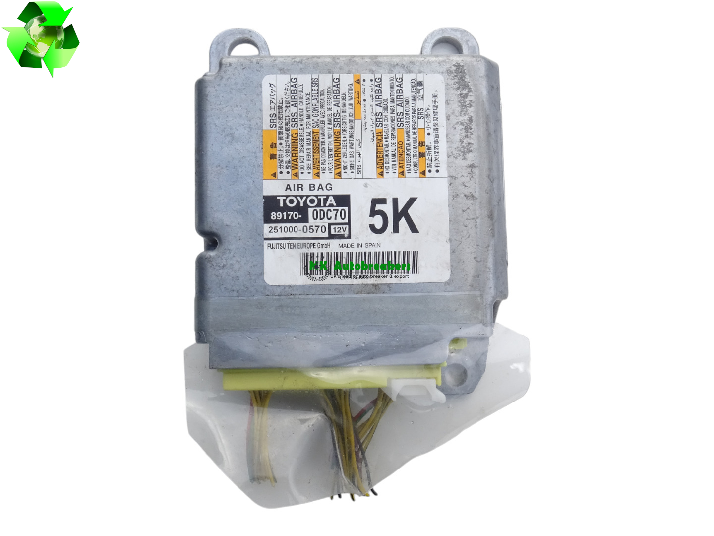 Toyota Yaris Airbag Control Module ECU 891700DC70 Genuine 2014