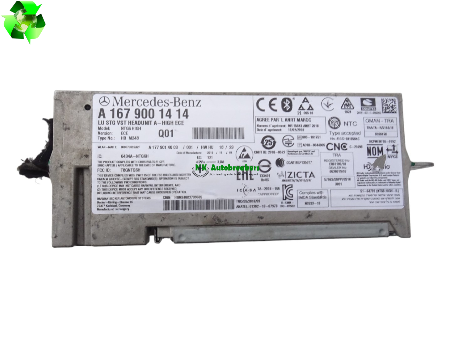 Mercedes A-Class Multimedia Head Unit A1679001414 Genuine 2020