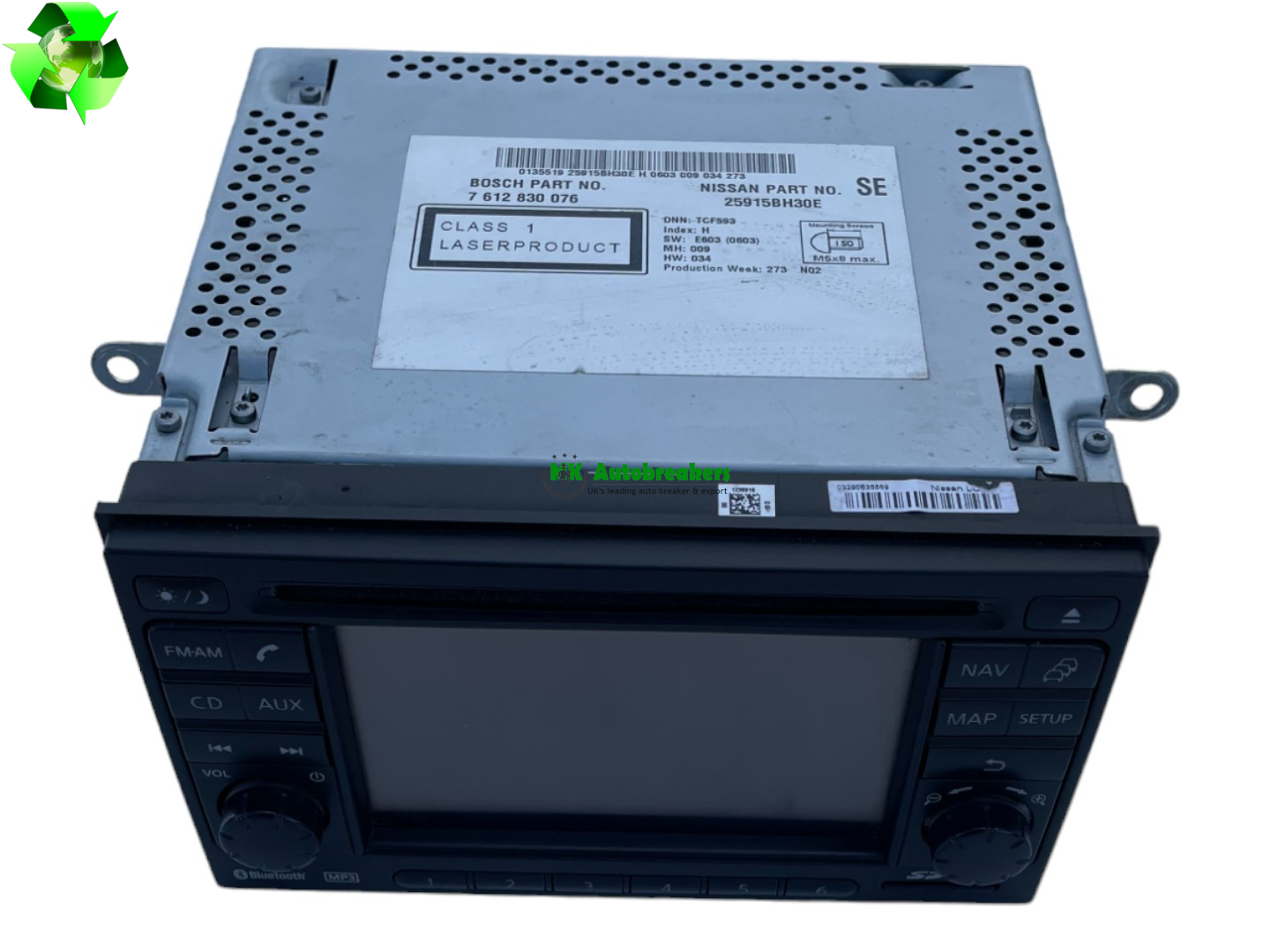 Nissan Qashqai Radio Stereo Head Unit 25915BH30E Genuine 2013