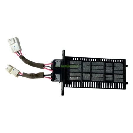 Black rectangular electronic module with a heat-sink and multiple pink-wired connectors, resembling an automotive control unit