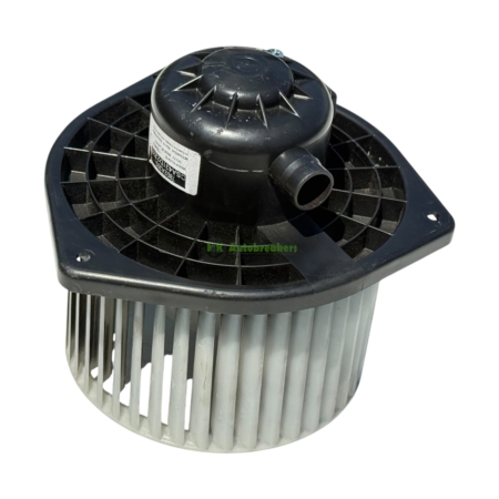 HVAC blower motor with circular plastic housing and radial blades (blower wheel)