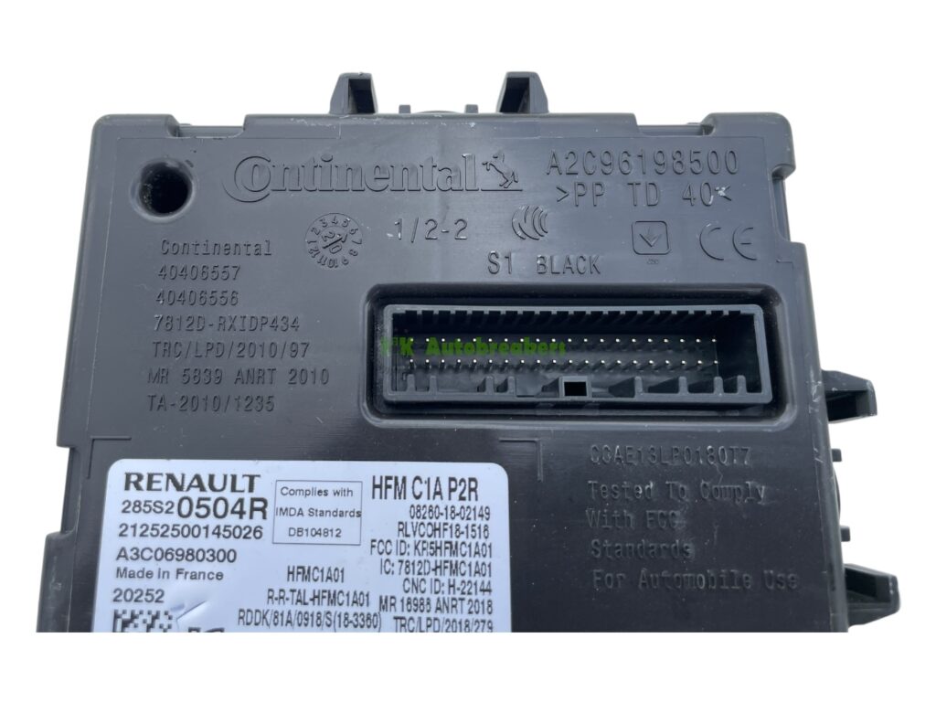 Renault Captur Control Module ECU 285S20504R Genuine 2021