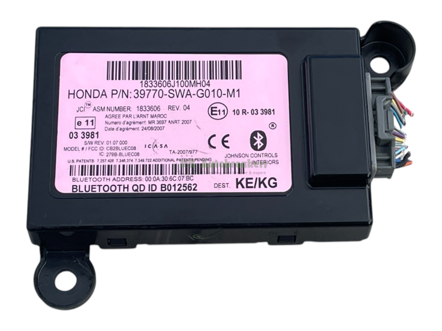 Honda CRV Bluetooth Module 39770SWAG010M1 Genuine 2011