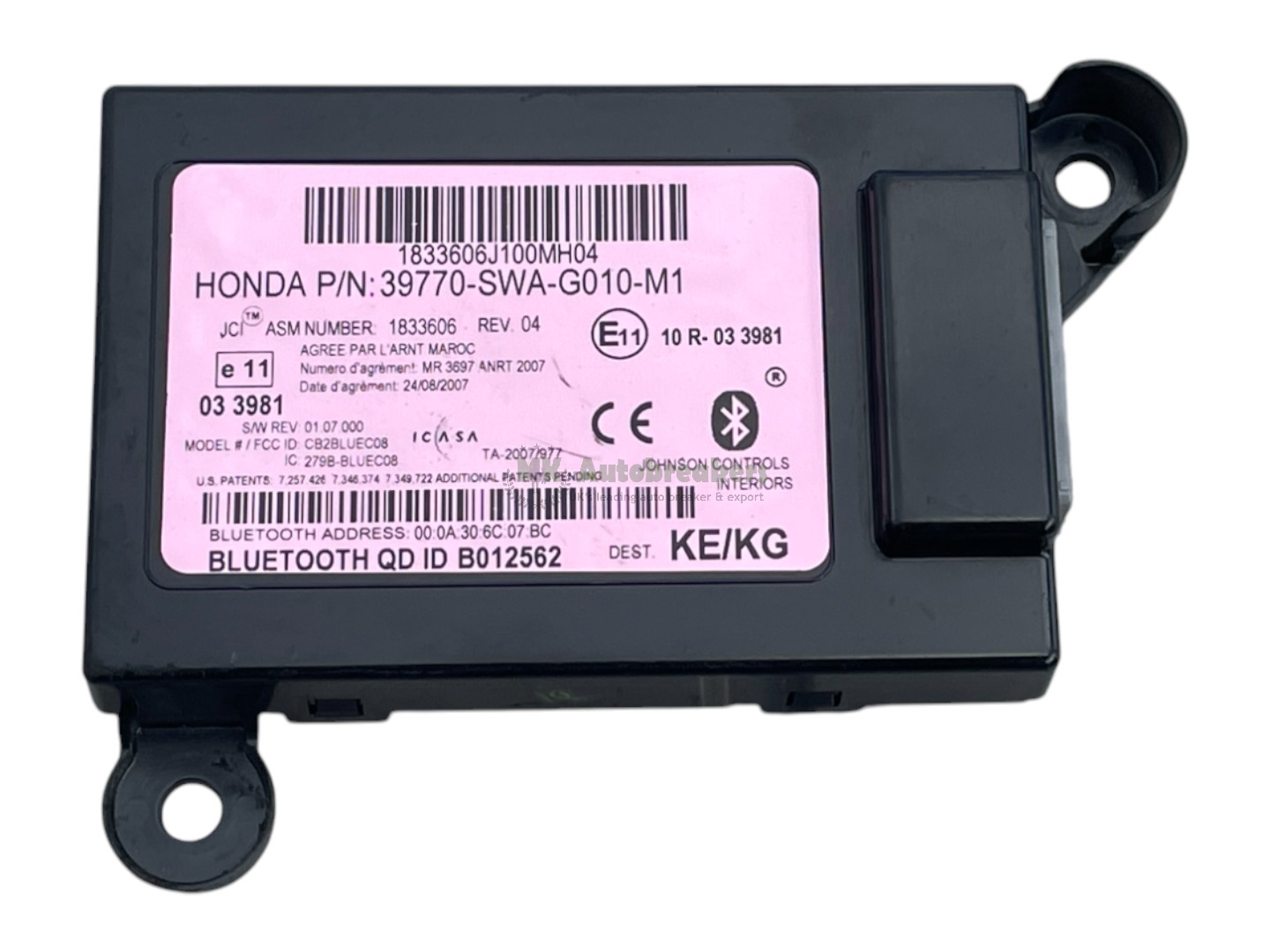 Honda CRV Bluetooth Module 39770SWAG010M1 Genuine 2011