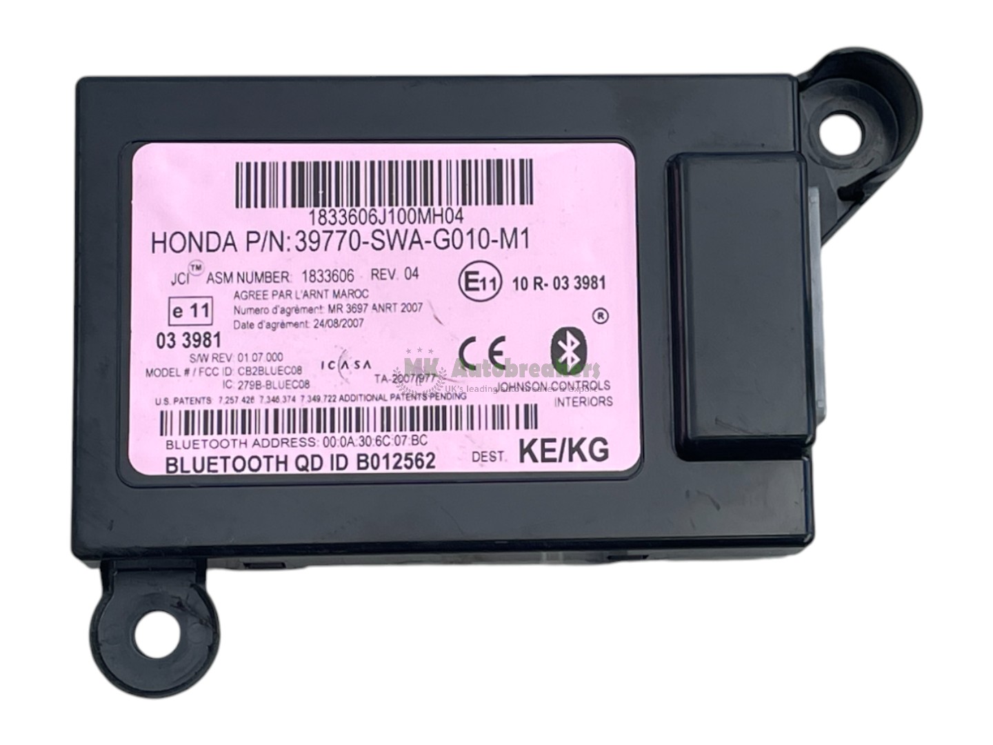 Honda CRV Bluetooth Module 39770SWAG010M1 Genuine 2011