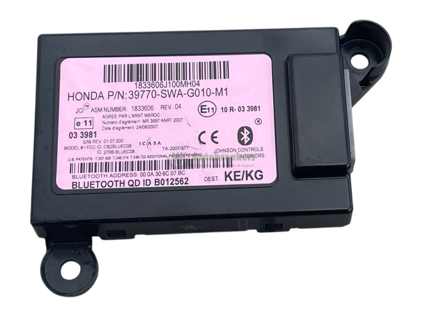 Honda CRV Bluetooth Module 39770SWAG010M1 Genuine 2011