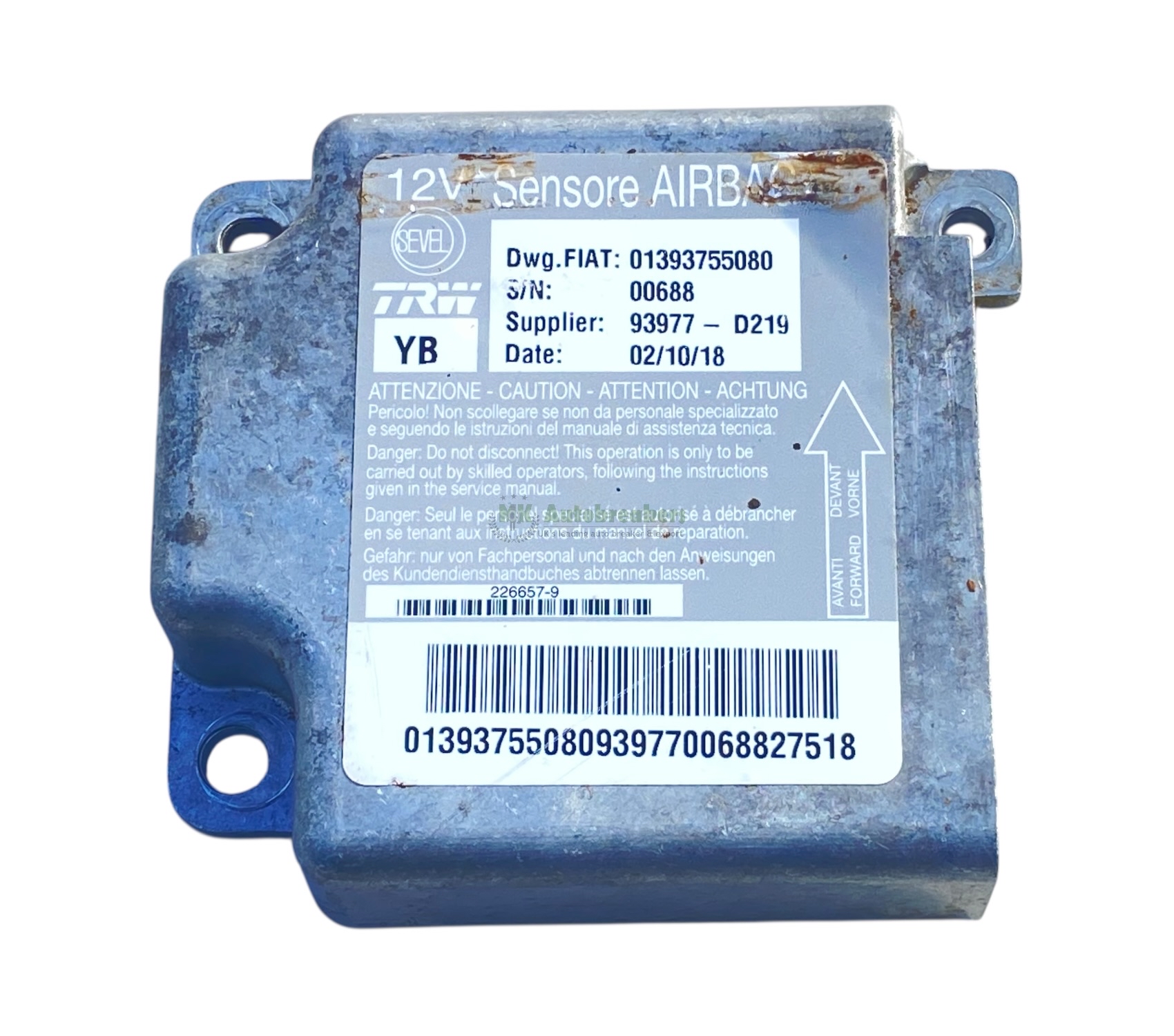 Airbag Control Module Ducato Relay Boxer 01393755080 Genuine 2017