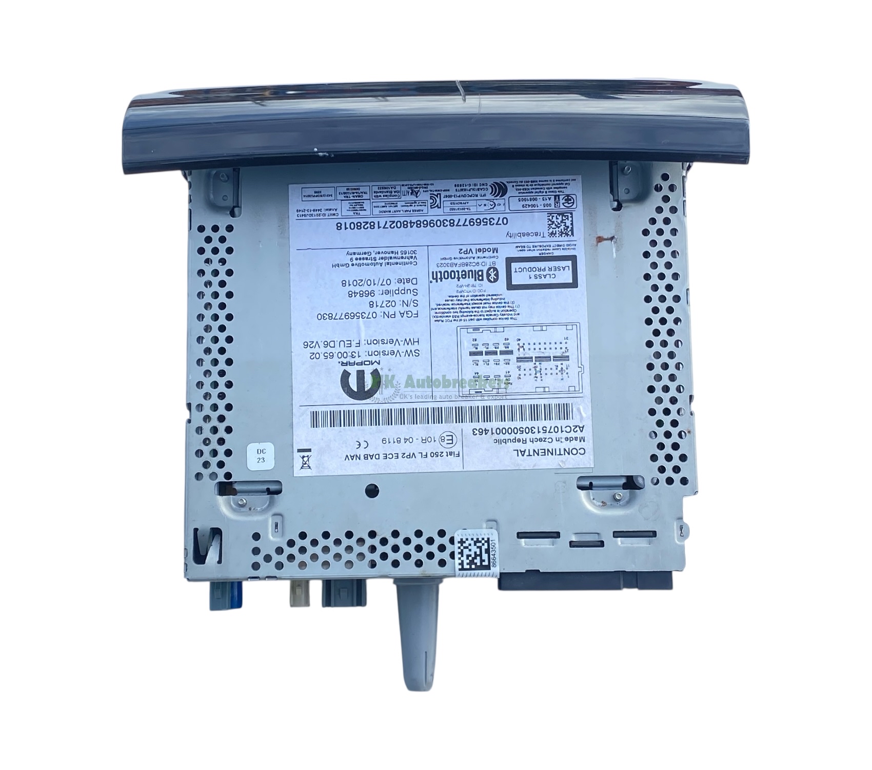 Stereo Head Unit Relay Ducato Boxer 07356977830 Genuine 2019