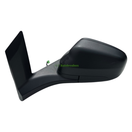 Black car side-view mirror housing with mounting base on a white background.