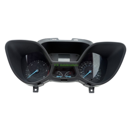 Vehicle instrument cluster showing speedometer on the right, tachometer on the left, and central gauges in between (detached dashboard). Note the green 'Autobreakers' text on the housing.