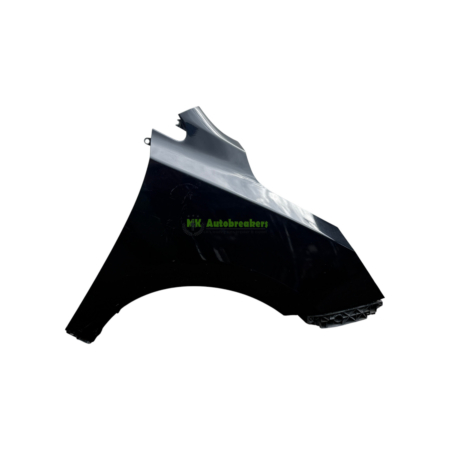 Glossy black car fender with a silver top edge and mounting tab, isolated on white with a faint UK Autobreakers watermark.