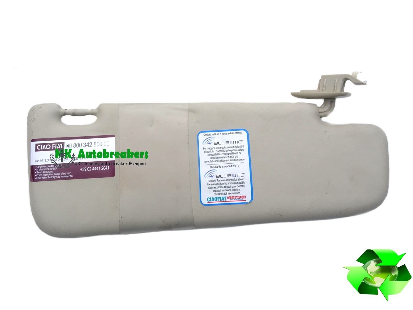 Fiat 500 Sun Visor Right 735643369 Genuine 2008-2018