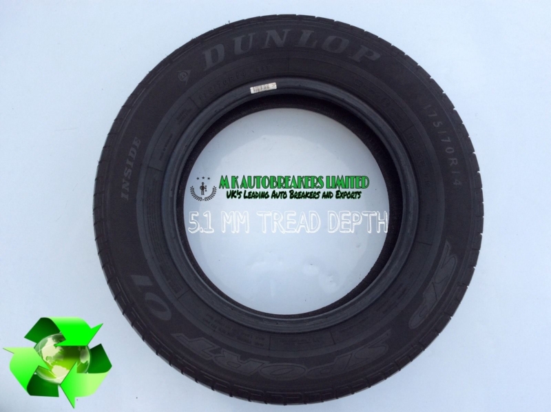 1x 175/70/R14 (84T) DUNLOP (SP SPORT 01) 5.1 MM Tread Depth - Image 3